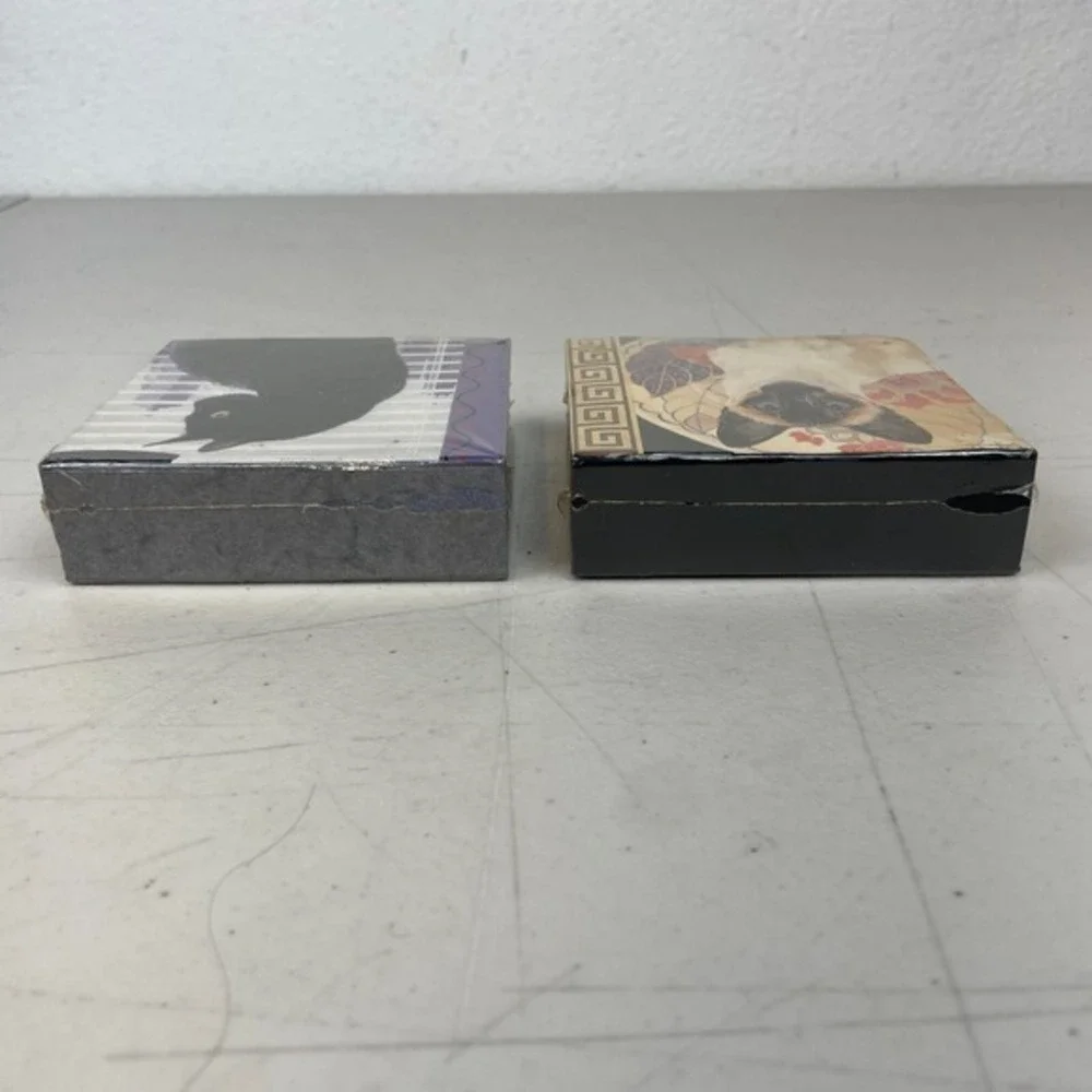 Vintage Cat Notepad Memo Cube Box 4x4 Lot Of 2 Sophisticats By Dakin 1993 New